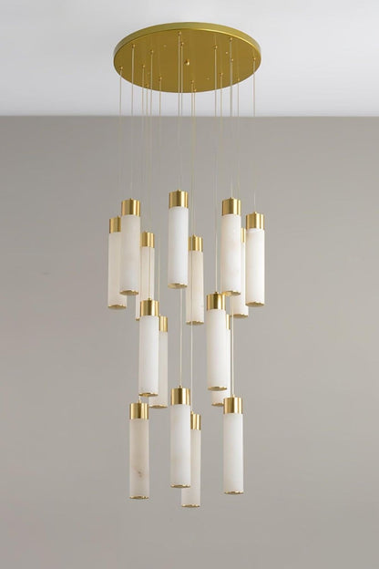 Alabaster Celestial Brass Cascade Chandelier - view 10 | morylighting