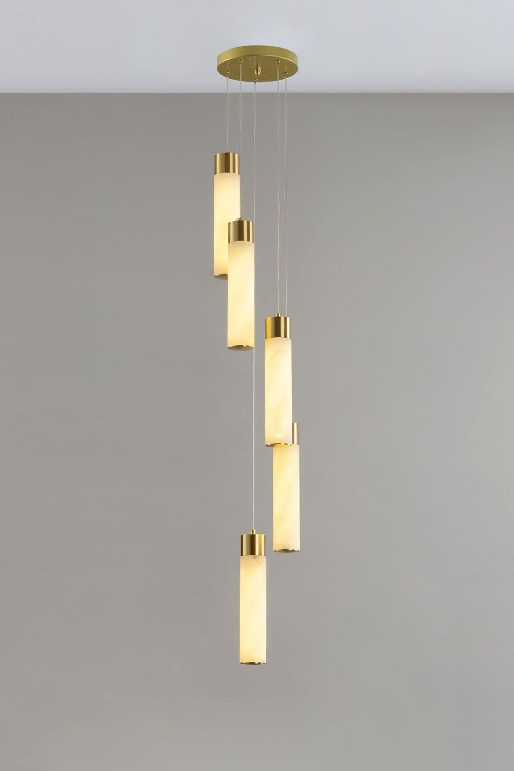 Alabaster Celestial Brass Cascade Chandelier - view 11 | morylighting