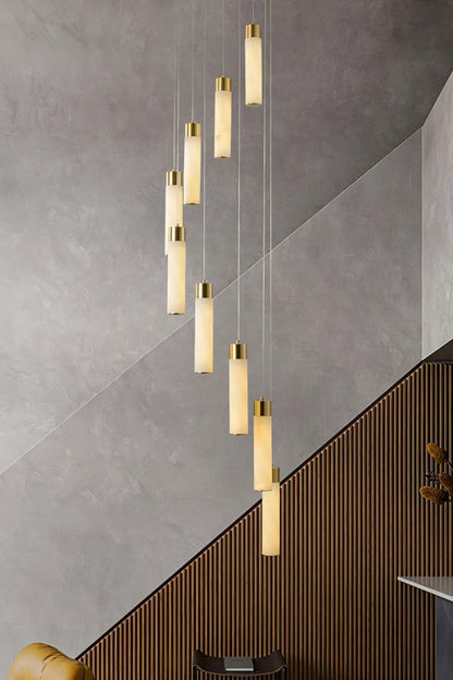 Alabaster Celestial Brass Cascade Chandelier - view 5 | morylighting
