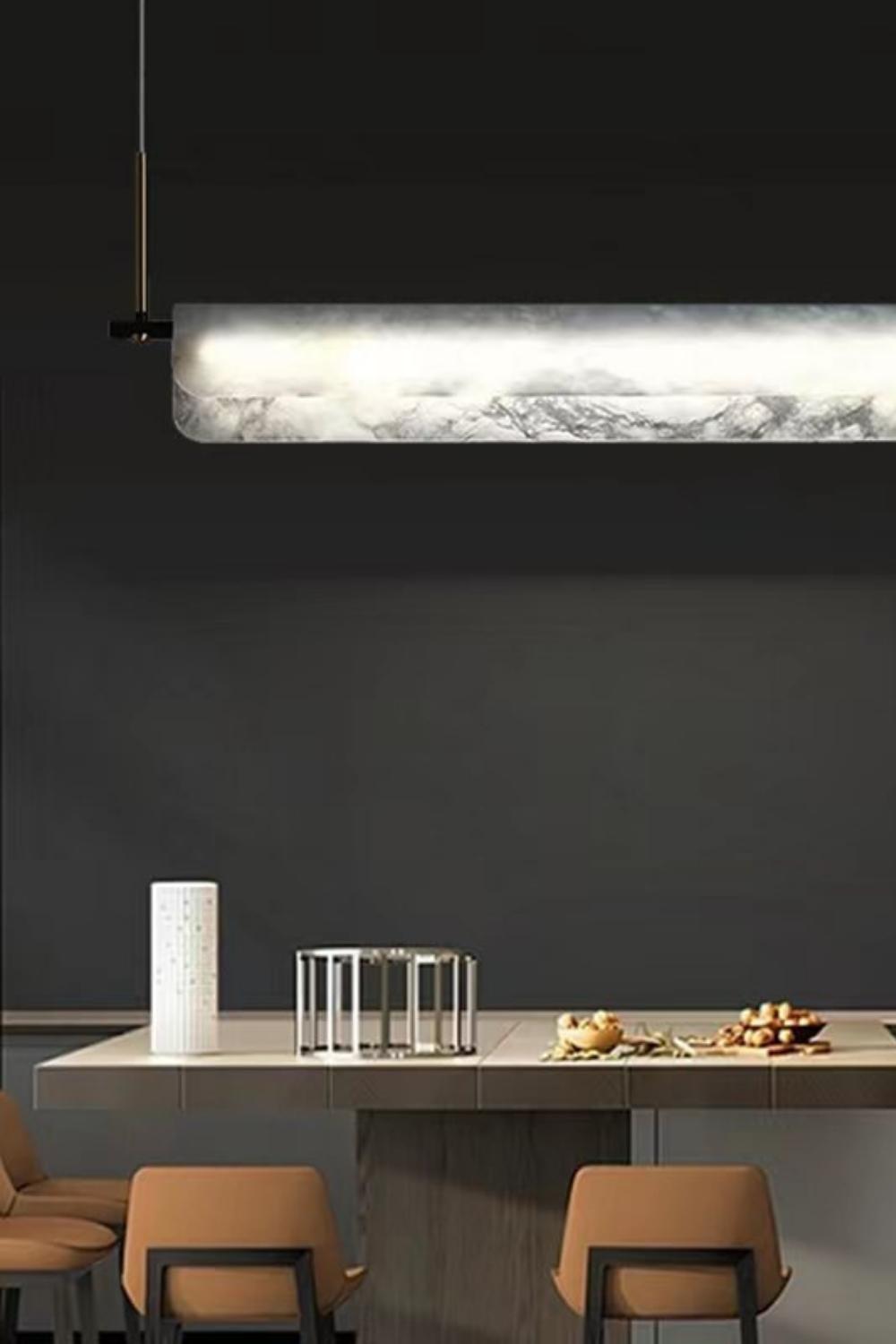 Alabaster Dining Linear Chandelier - morylighting