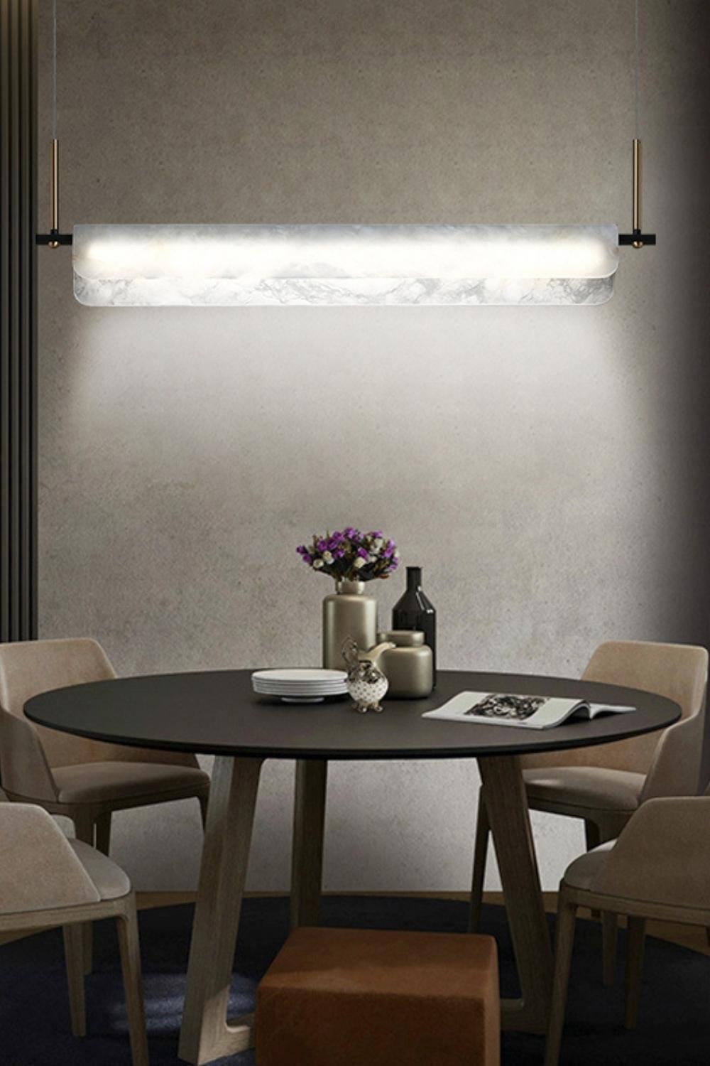 Alabaster Dining Linear Chandelier - morylighting
