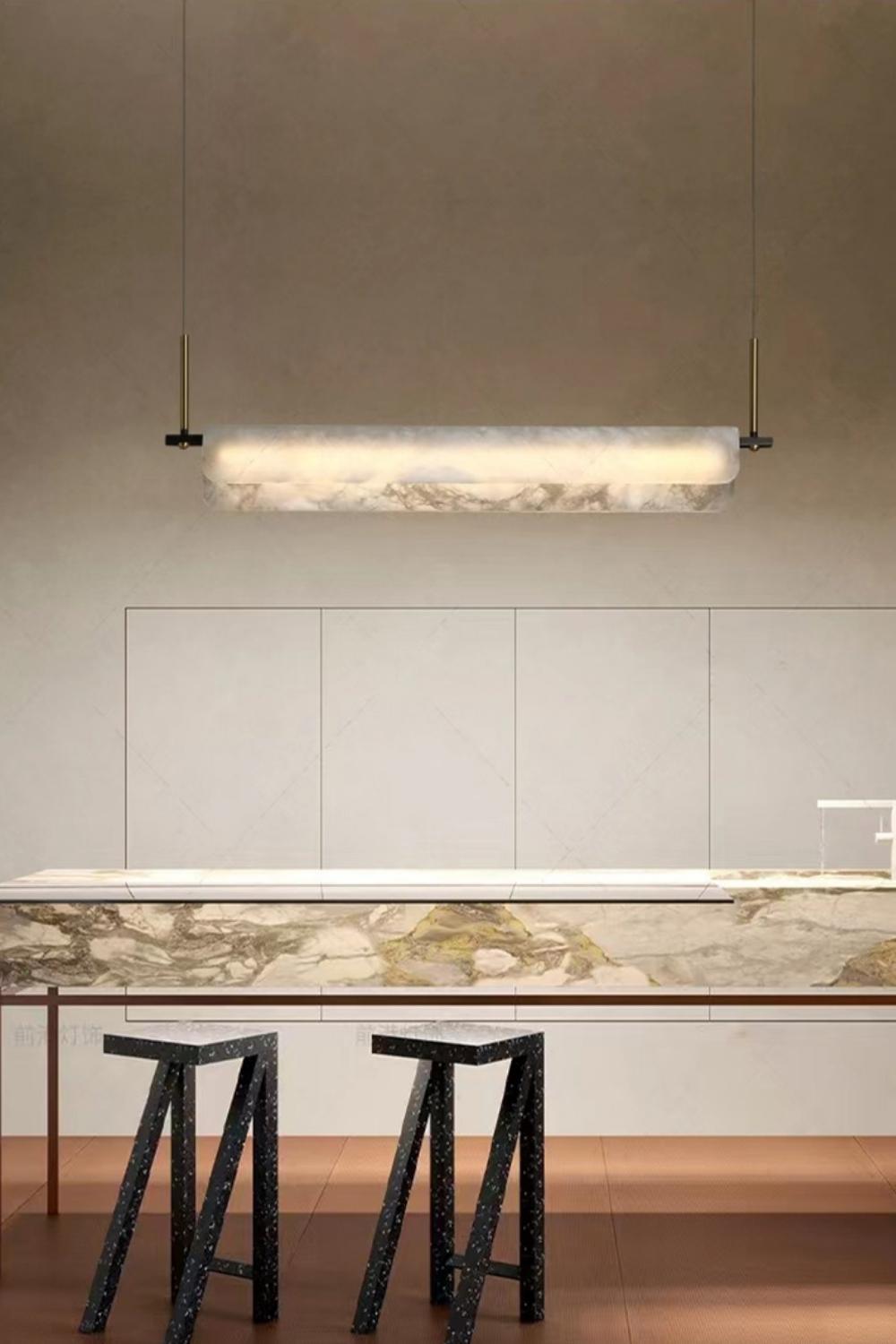 Alabaster Dining Linear Chandelier - morylighting