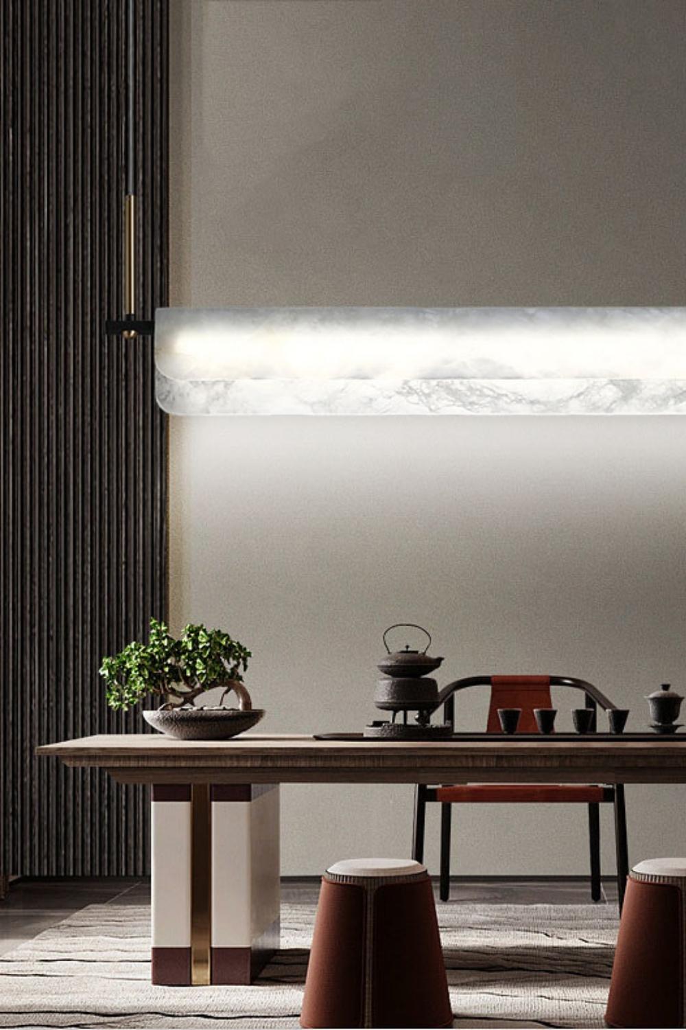 Alabaster Dining Linear Chandelier - morylighting