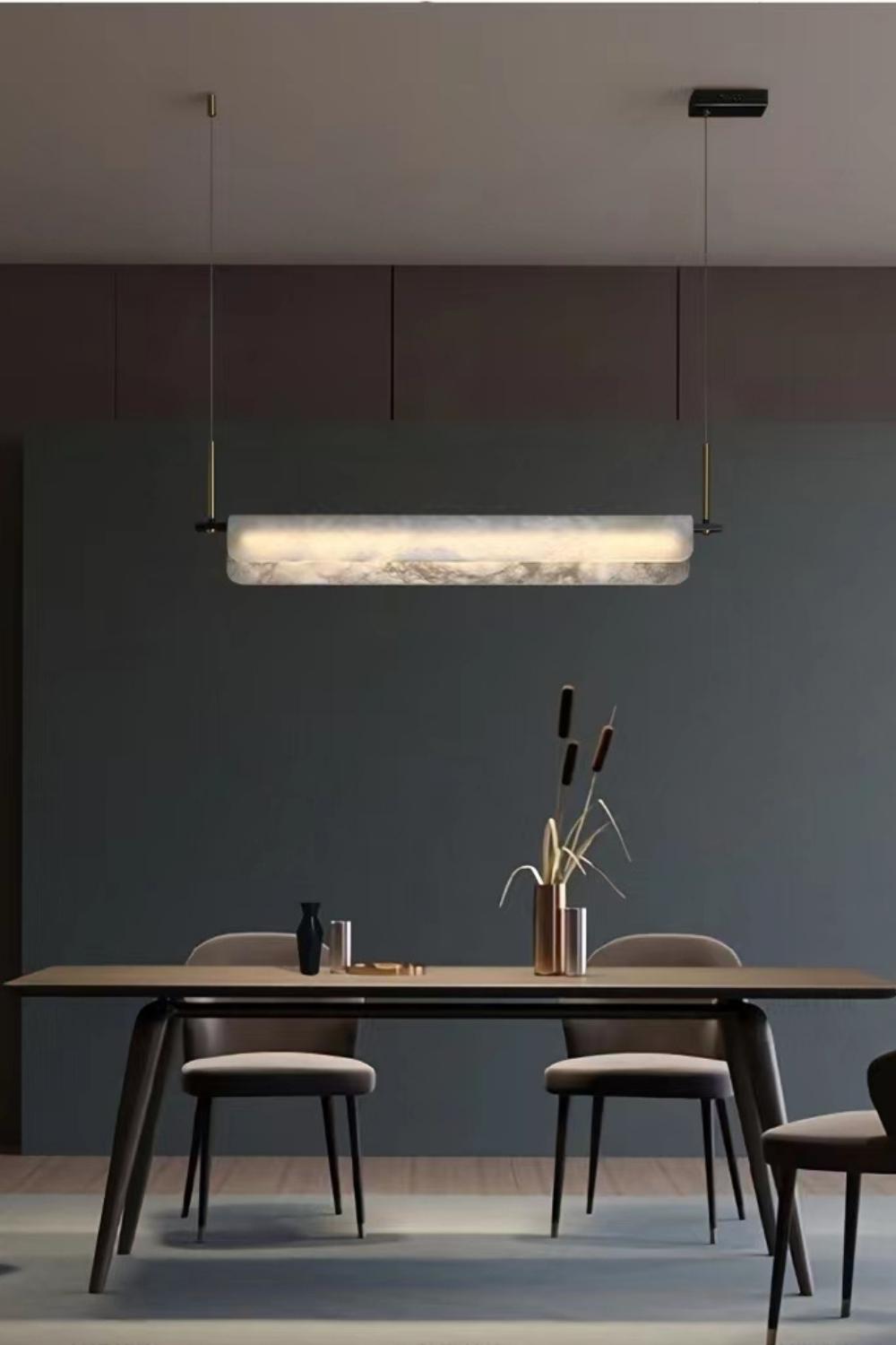 Alabaster Dining Linear Chandelier - morylighting