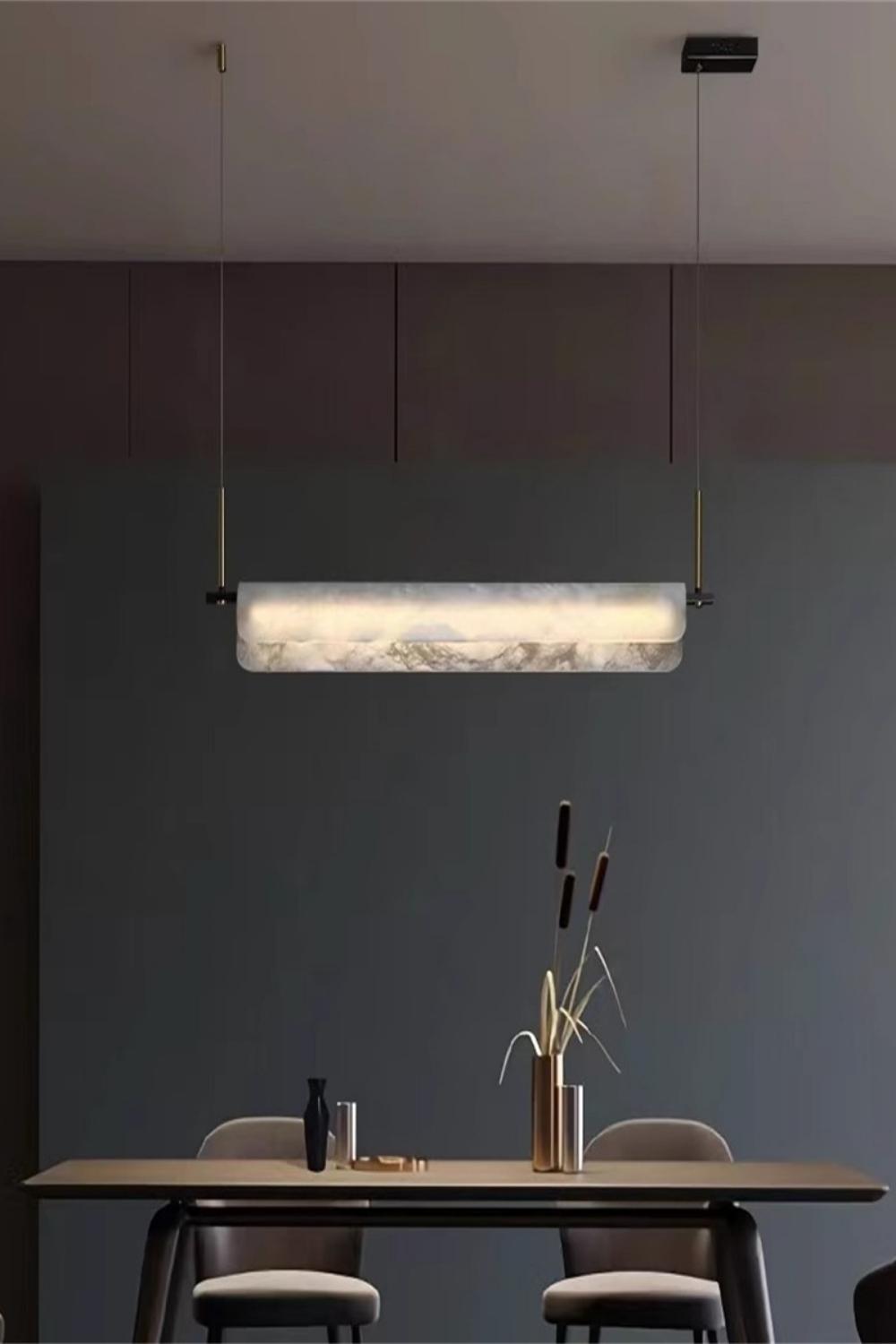 Alabaster Dining Linear Chandelier - morylighting