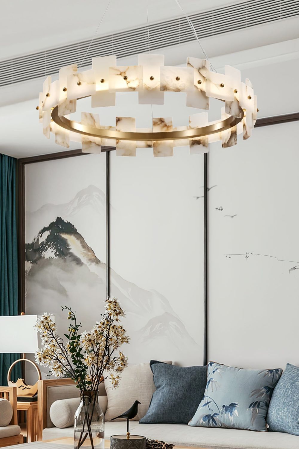 Alabaster Halo Chandelier - morylighting