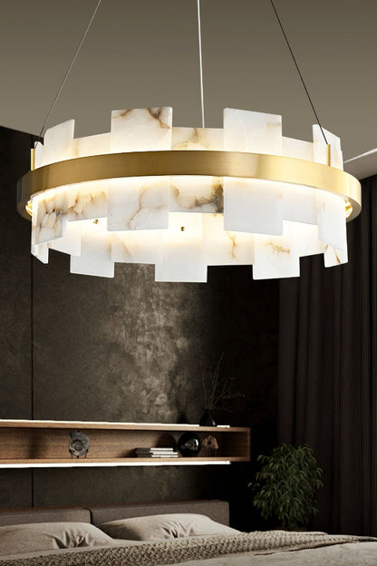 Alabaster Halo Chandelier - morylighting