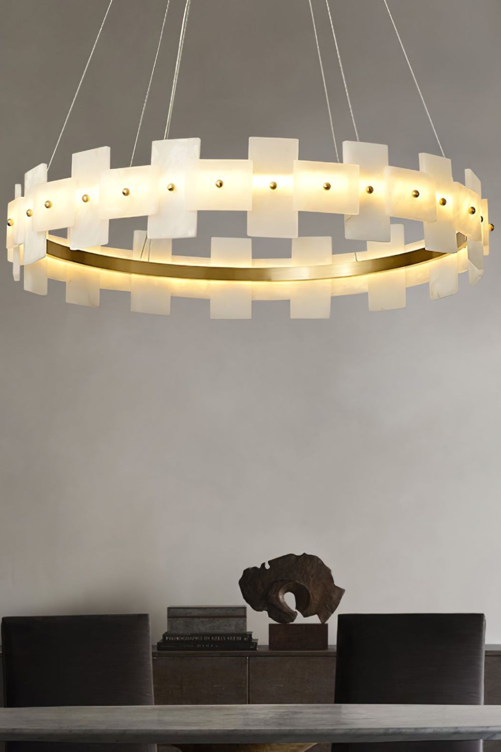 Alabaster Halo Chandelier - morylighting