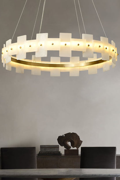 Alabaster Halo Chandelier - morylighting