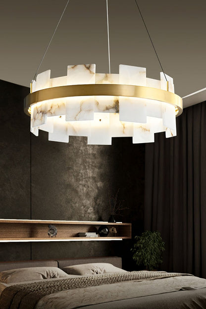 Alabaster Halo Chandelier - morylighting