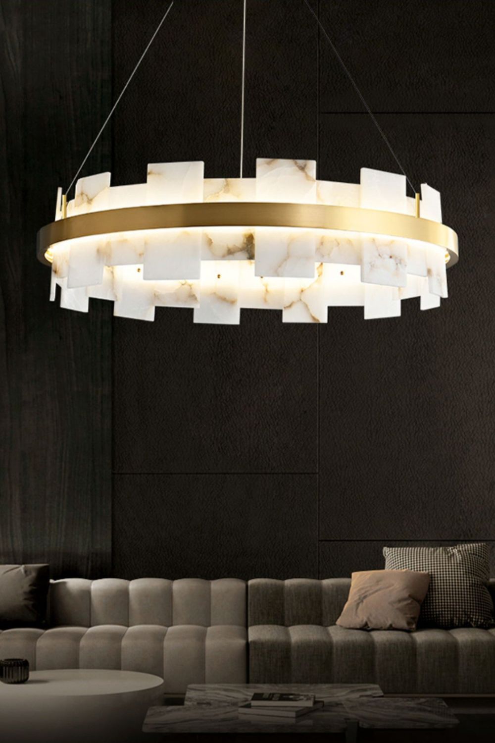 Alabaster Halo Chandelier - morylighting