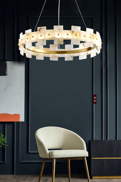 Alabaster Halo Chandelier - morylighting