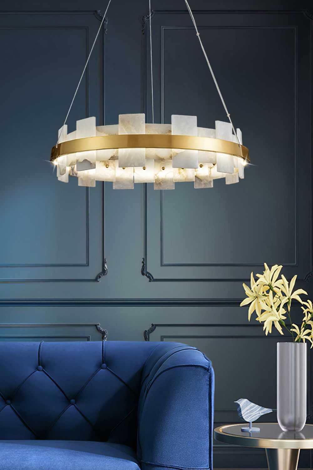 Alabaster Halo Chandelier - morylighting