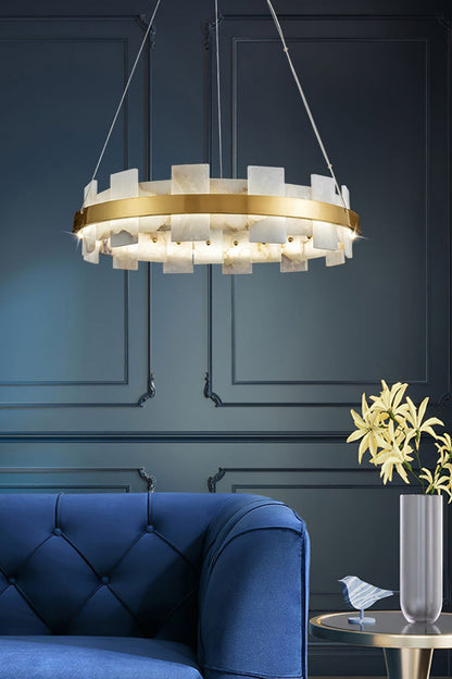 Alabaster Halo Chandelier - morylighting