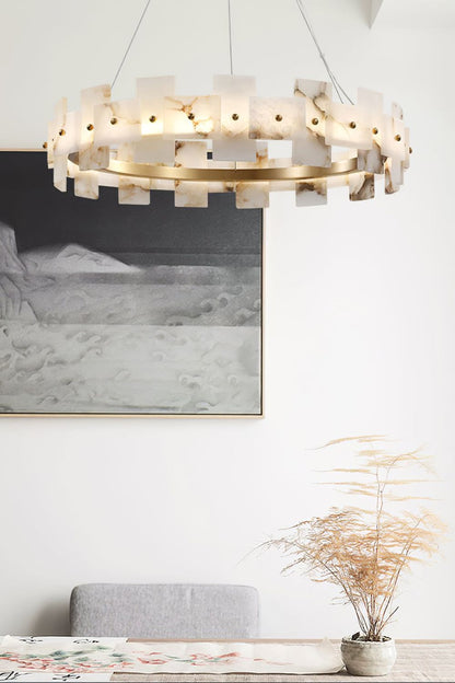 Alabaster Halo Chandelier - morylighting