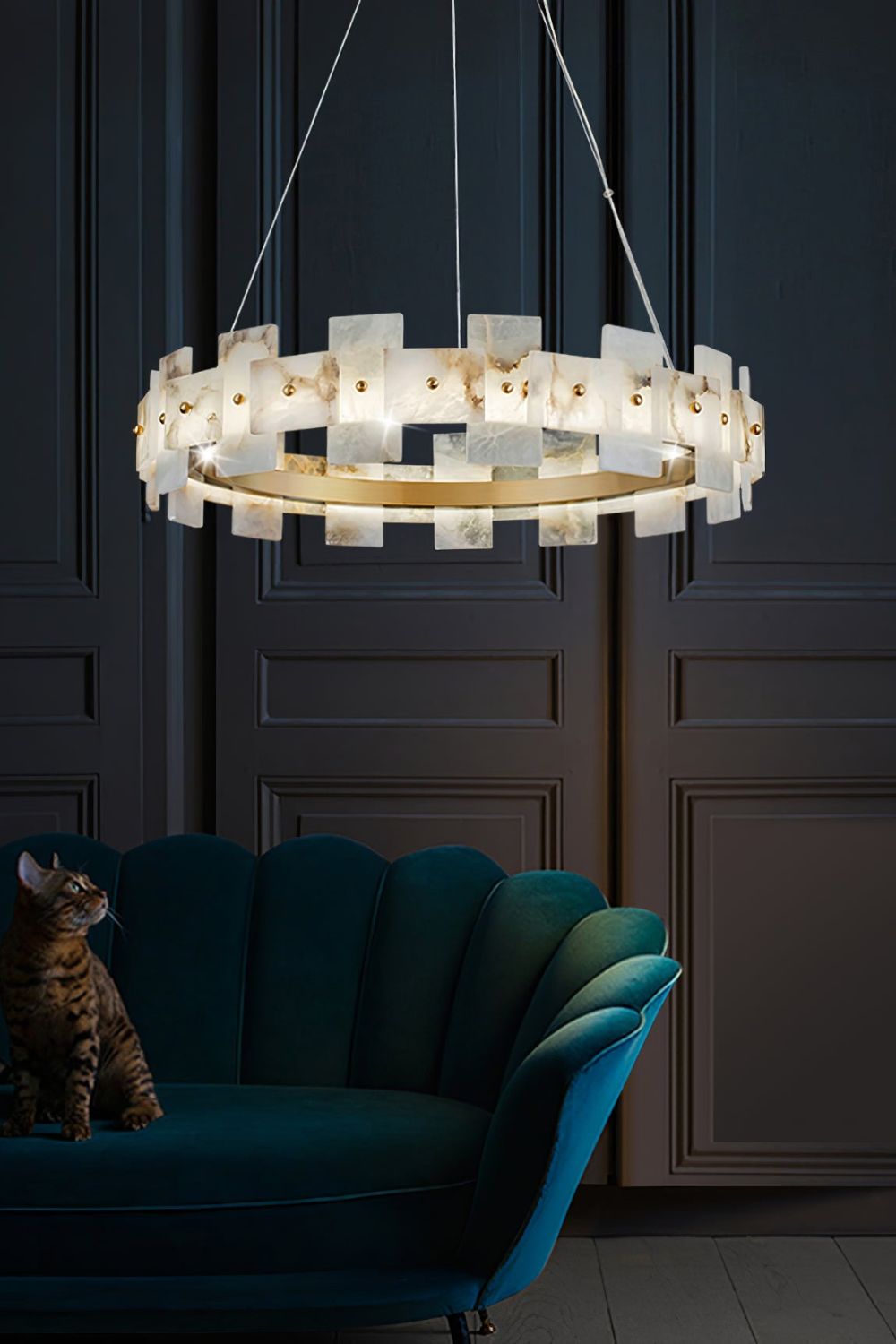 Alabaster Halo Chandelier - morylighting