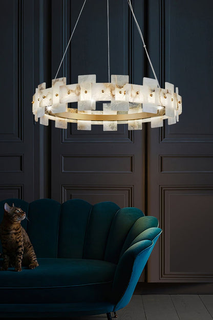 Alabaster Halo Chandelier - morylighting