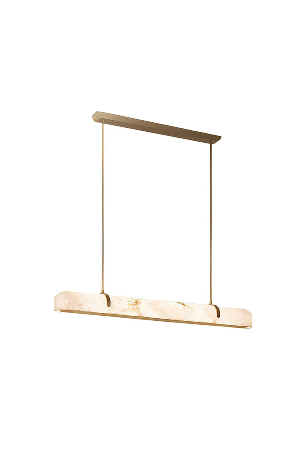 Alabaster Linear Brass Chandelier | morylighting