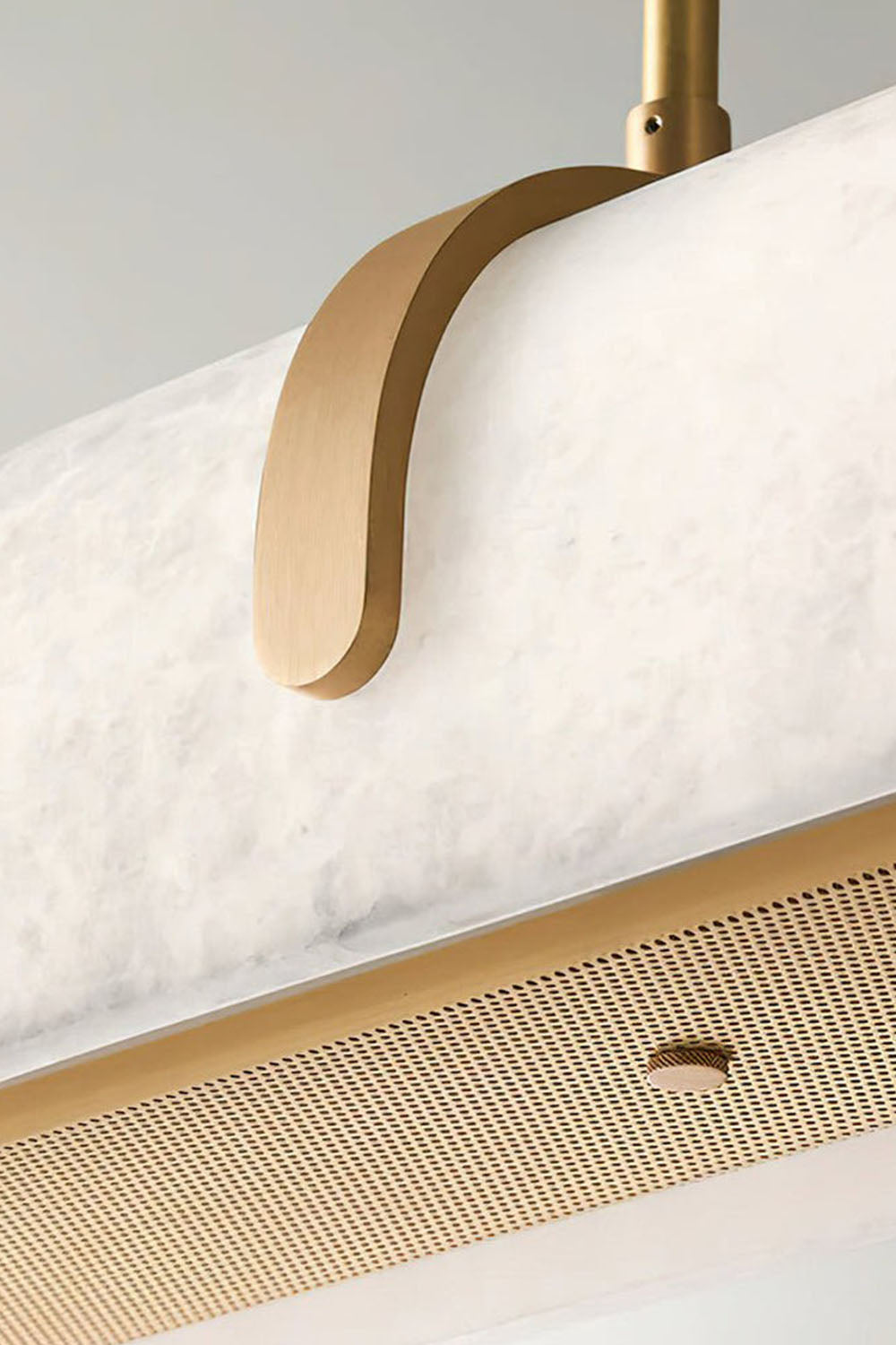 Alabaster Linear Brass Chandelier - view 8 | morylighting