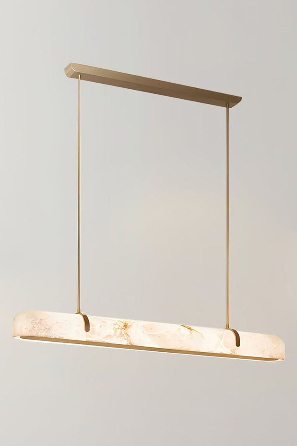 Alabaster Linear Brass Chandelier - view 6 | morylighting