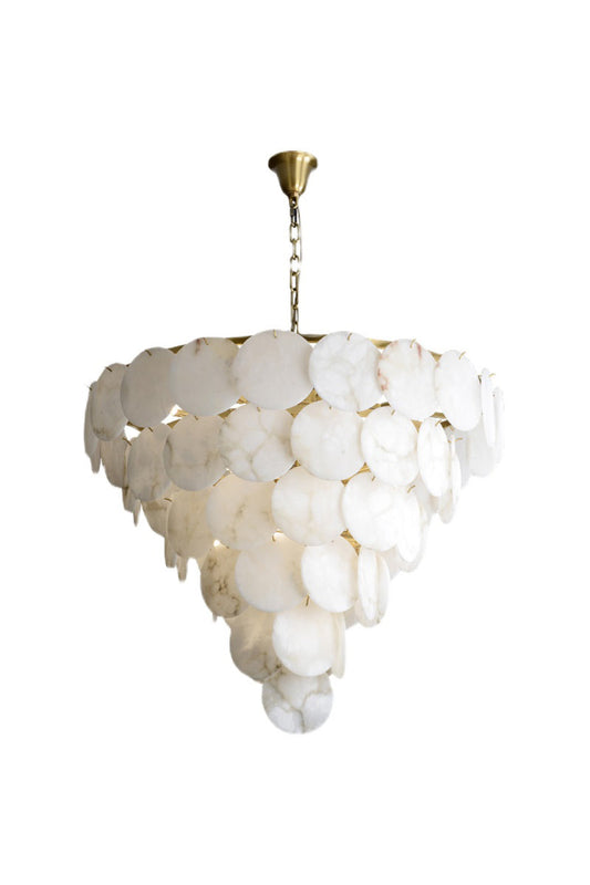 Alabaster Magnolia Multi-Tiered Round Chandelier - morylighting