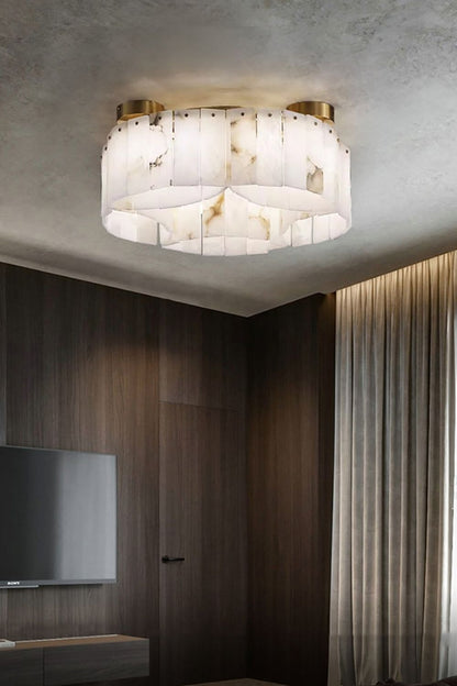 Alabaster Modern Brass Ceiling Lamp - view 12 | morylighting