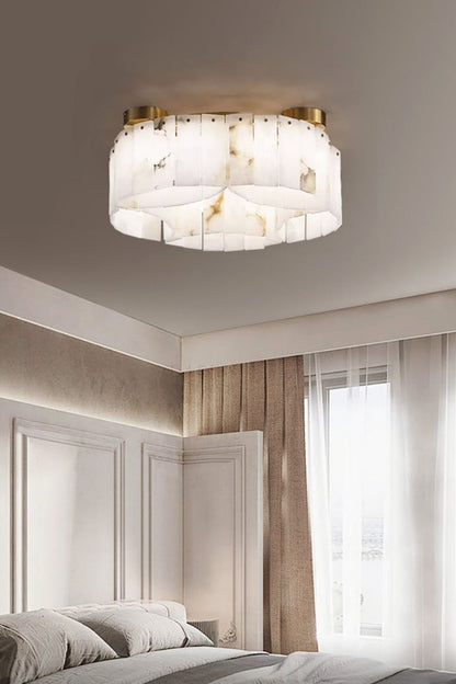 Alabaster Modern Brass Ceiling Lamp - view 2 | morylighting