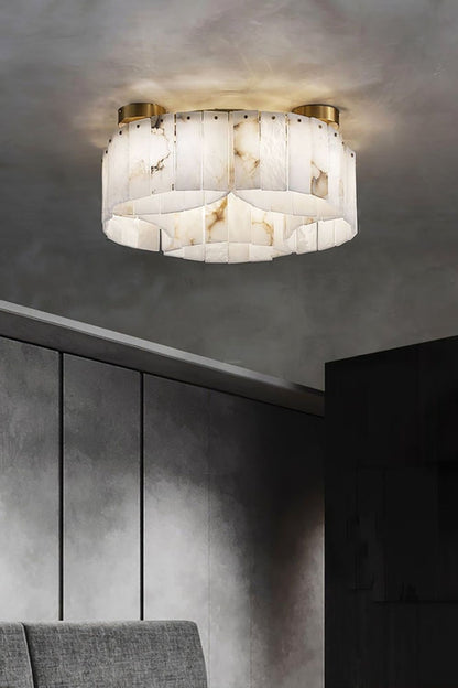Alabaster Modern Brass Ceiling Lamp - view 3 | morylighting