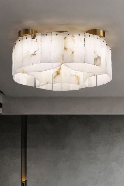 Alabaster Modern Brass Ceiling Lamp - view 13 | morylighting