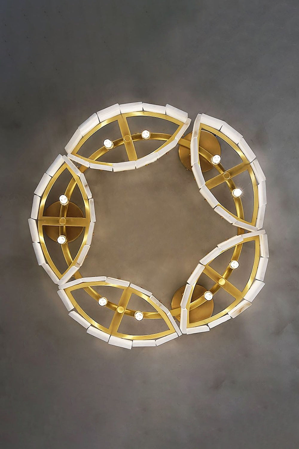 Alabaster Modern Brass Ceiling Lamp - view 16 | morylighting