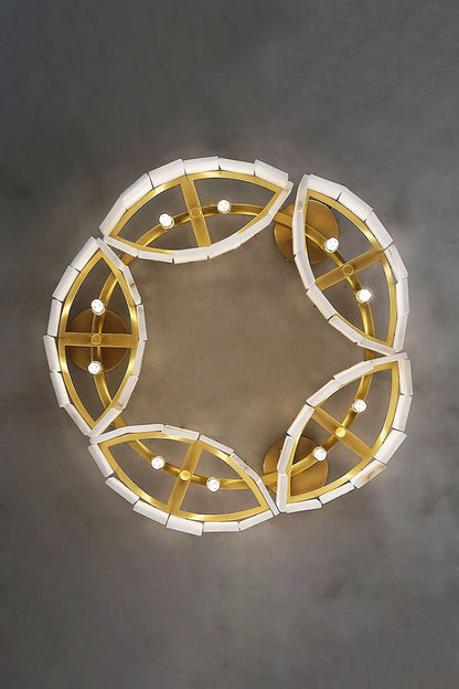 Alabaster Modern Brass Ceiling Lamp - view 16 | morylighting