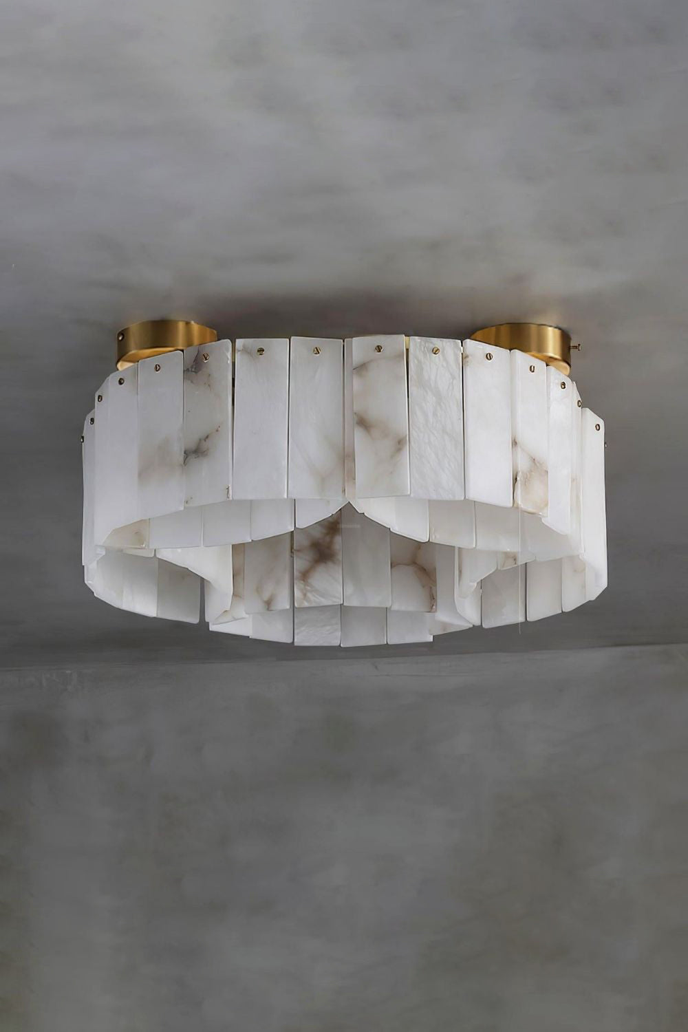 Alabaster Modern Brass Ceiling Lamp - view 15 | morylighting