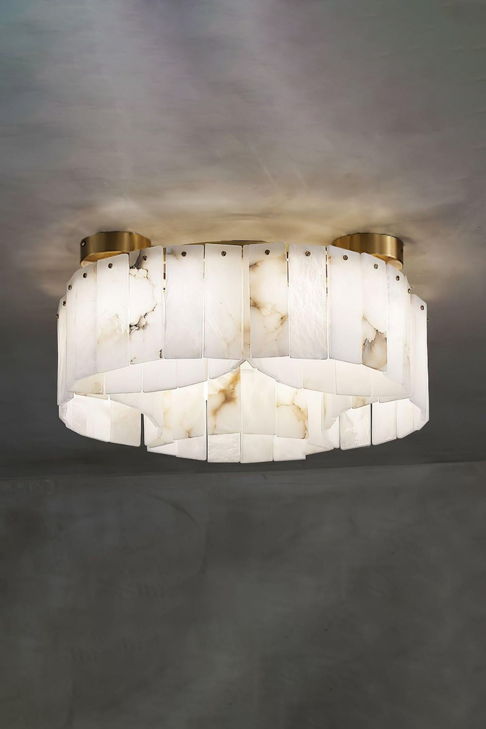 Alabaster Modern Brass Ceiling Lamp - view 14 | morylighting