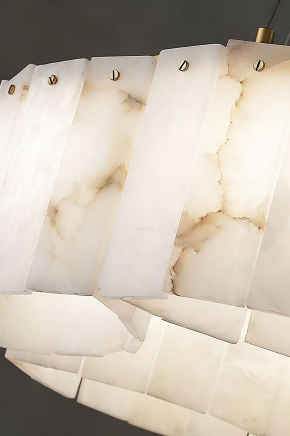 Alabaster Modern Brass Ceiling Lamp - view 17 | morylighting