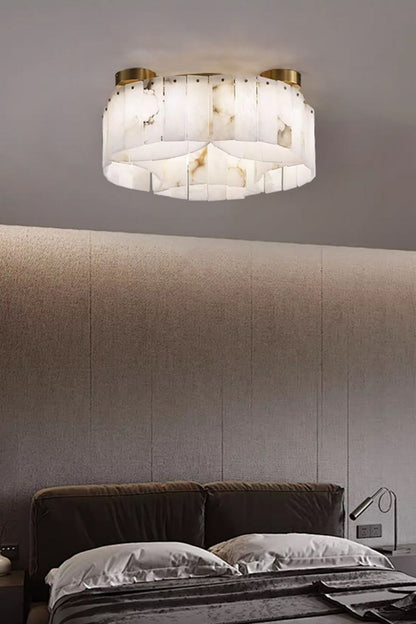 Alabaster Modern Brass Ceiling Lamp - view 8 | morylighting