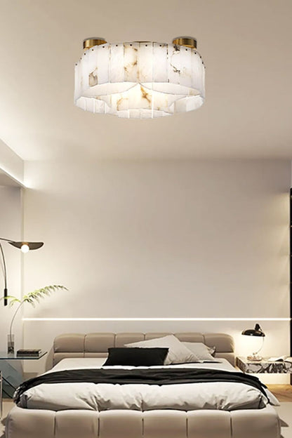 Alabaster Modern Brass Ceiling Lamp - view 10 | morylighting
