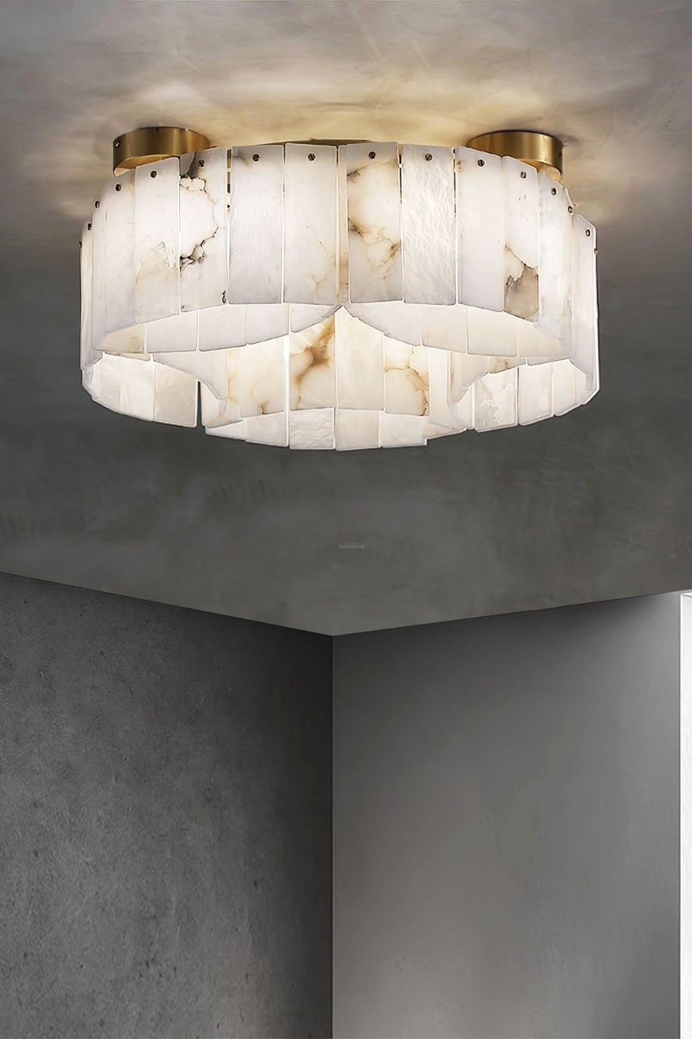 Alabaster Modern Brass Ceiling Lamp - view 11 | morylighting