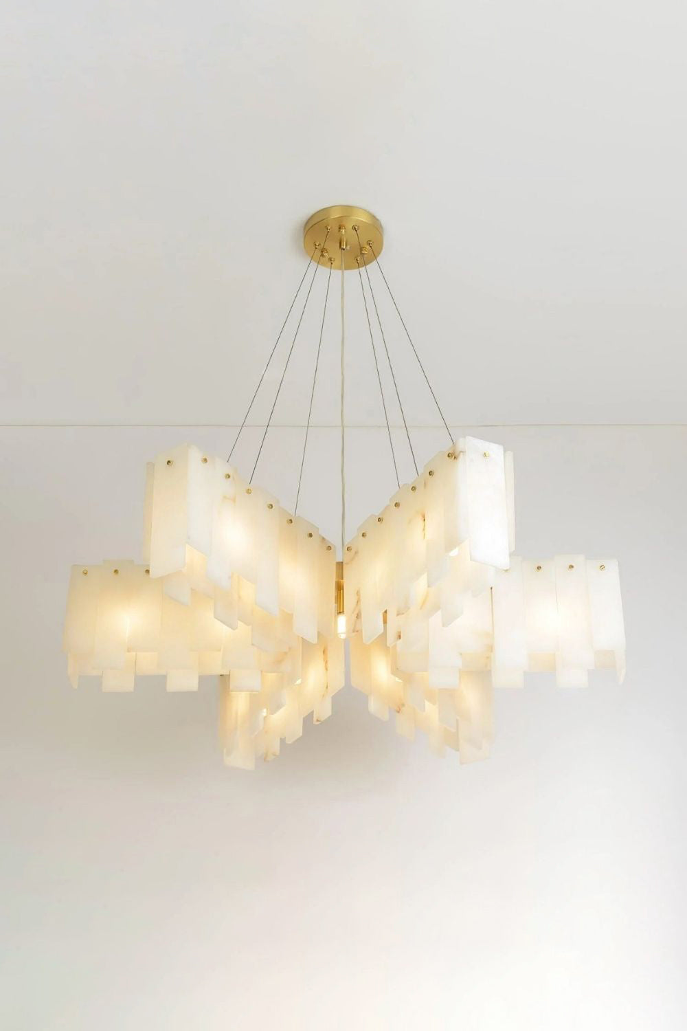 Alabaster Modern Cascade Tiered Chandelier - view 10 | morylighting