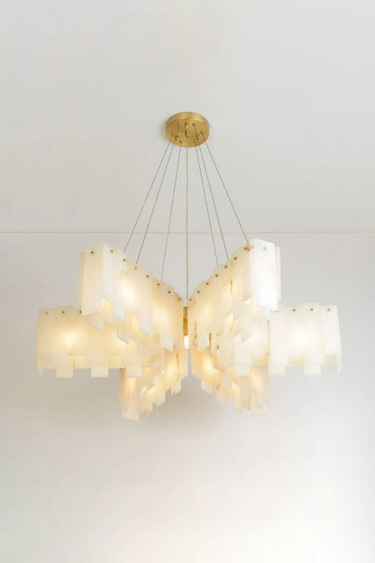 Alabaster Modern Cascade Tiered Chandelier - view 10 | morylighting