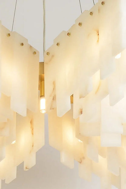 Alabaster Modern Cascade Tiered Chandelier - view 13 | morylighting