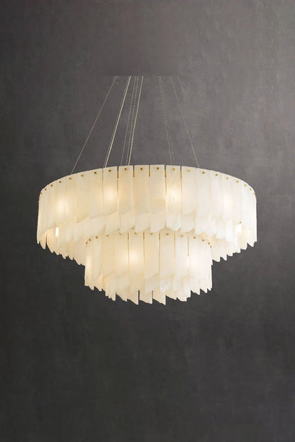Alabaster Modern Cascade Tiered Chandelier - view 12 | morylighting