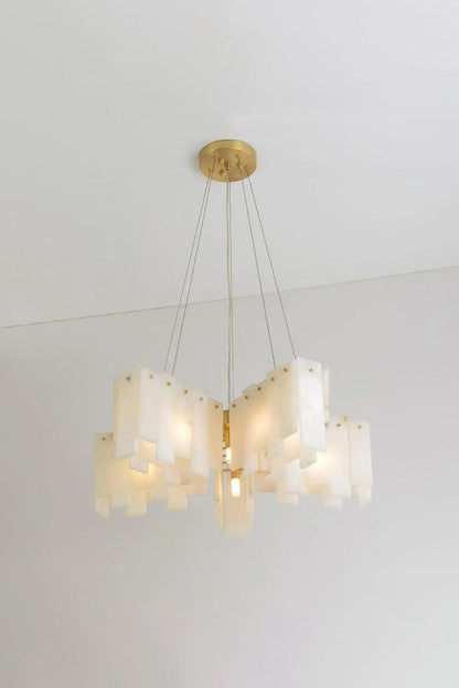 Alabaster Modern Cascade Tiered Chandelier - view 9 | morylighting