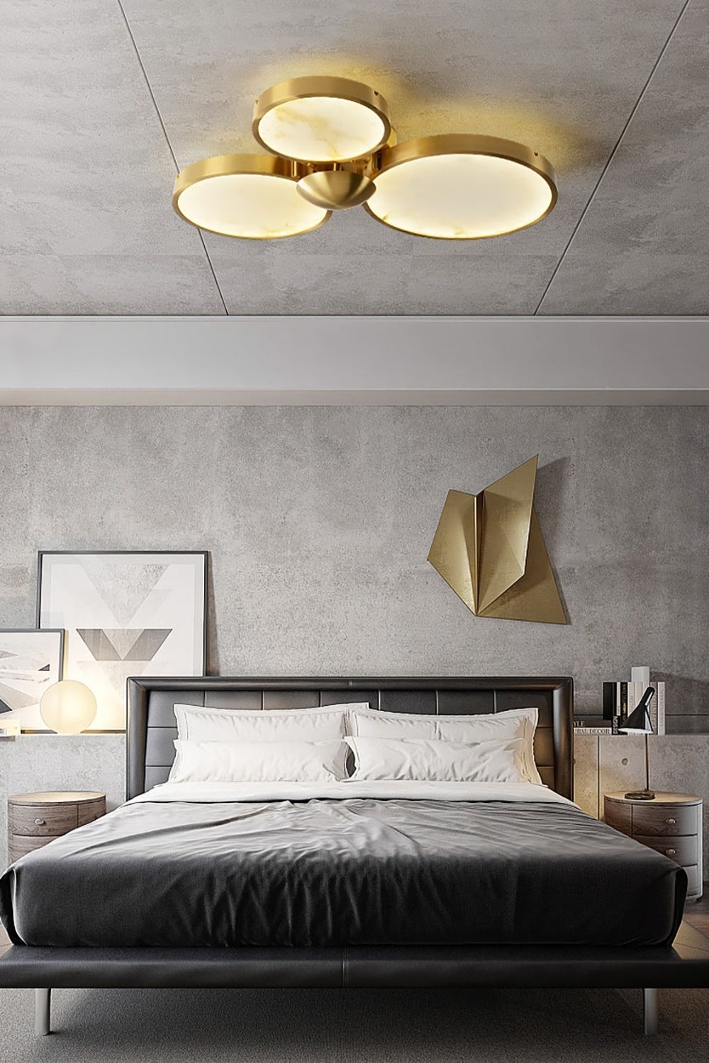Alabaster Modern Disc Ceiling Light - view 3 | morylighting