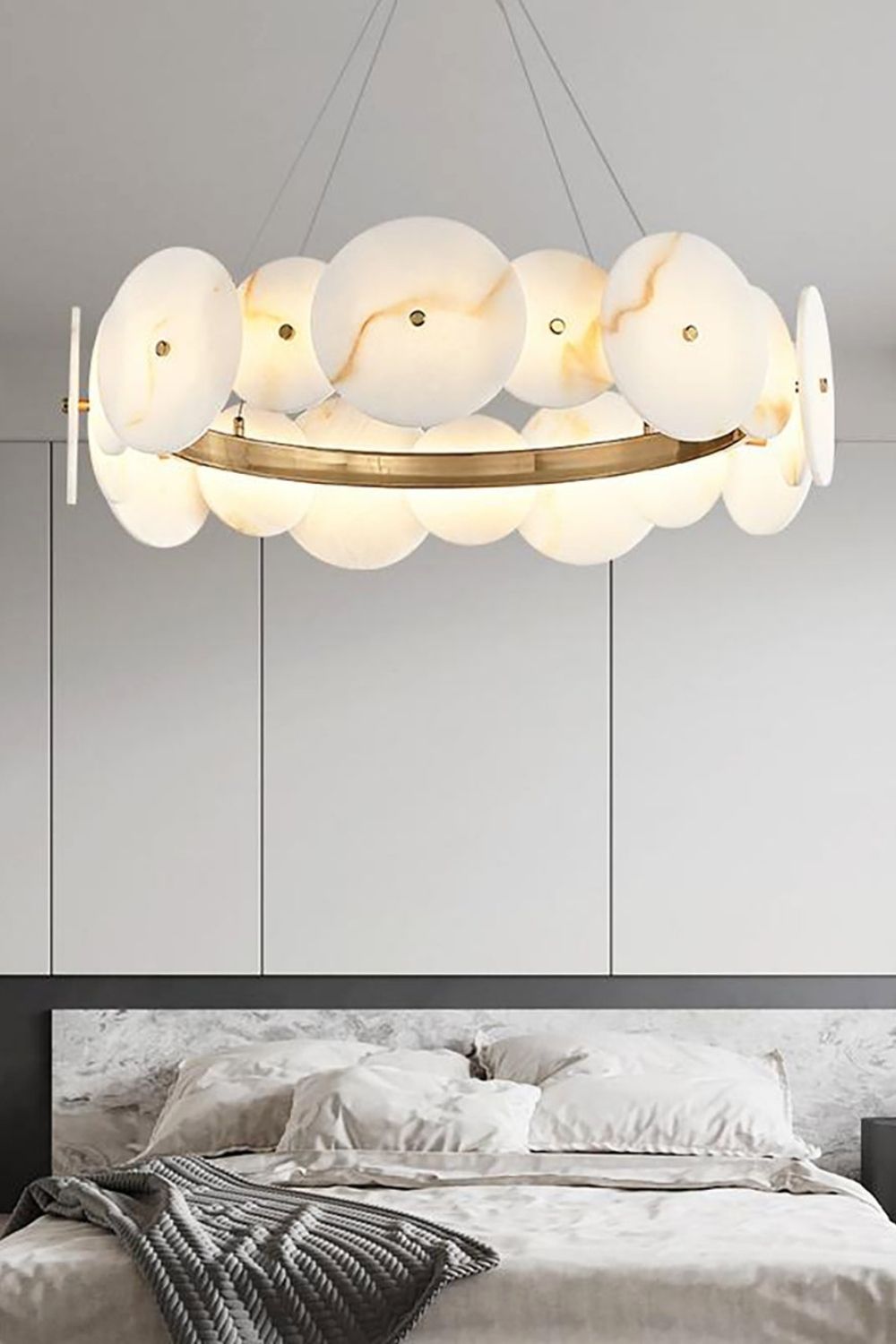Alabaster Multiple Round Chandelier - view 6 | morylighting
