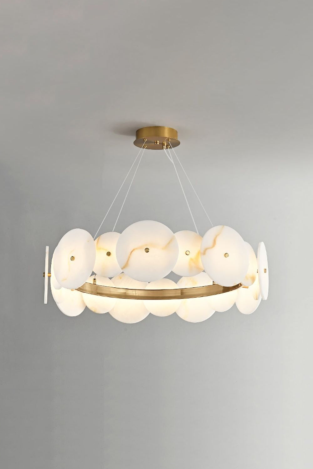 Alabaster Multiple Round Chandelier - view 11 | morylighting