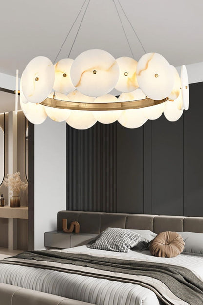 Alabaster Multiple Round Chandelier - view 2 | morylighting