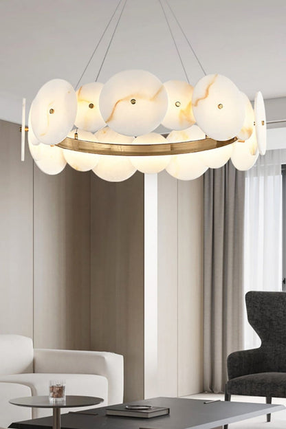 Alabaster Multiple Round Chandelier - view 3 | morylighting