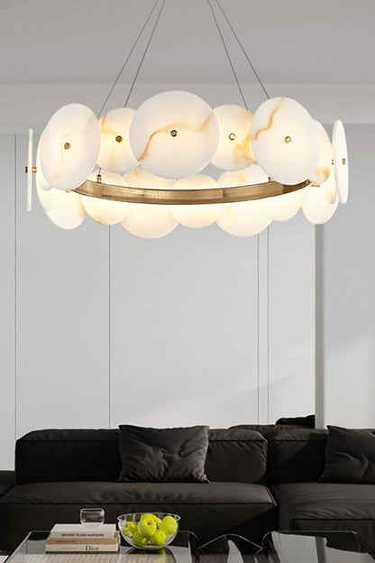 Alabaster Multiple Round Chandelier - view 5 | morylighting