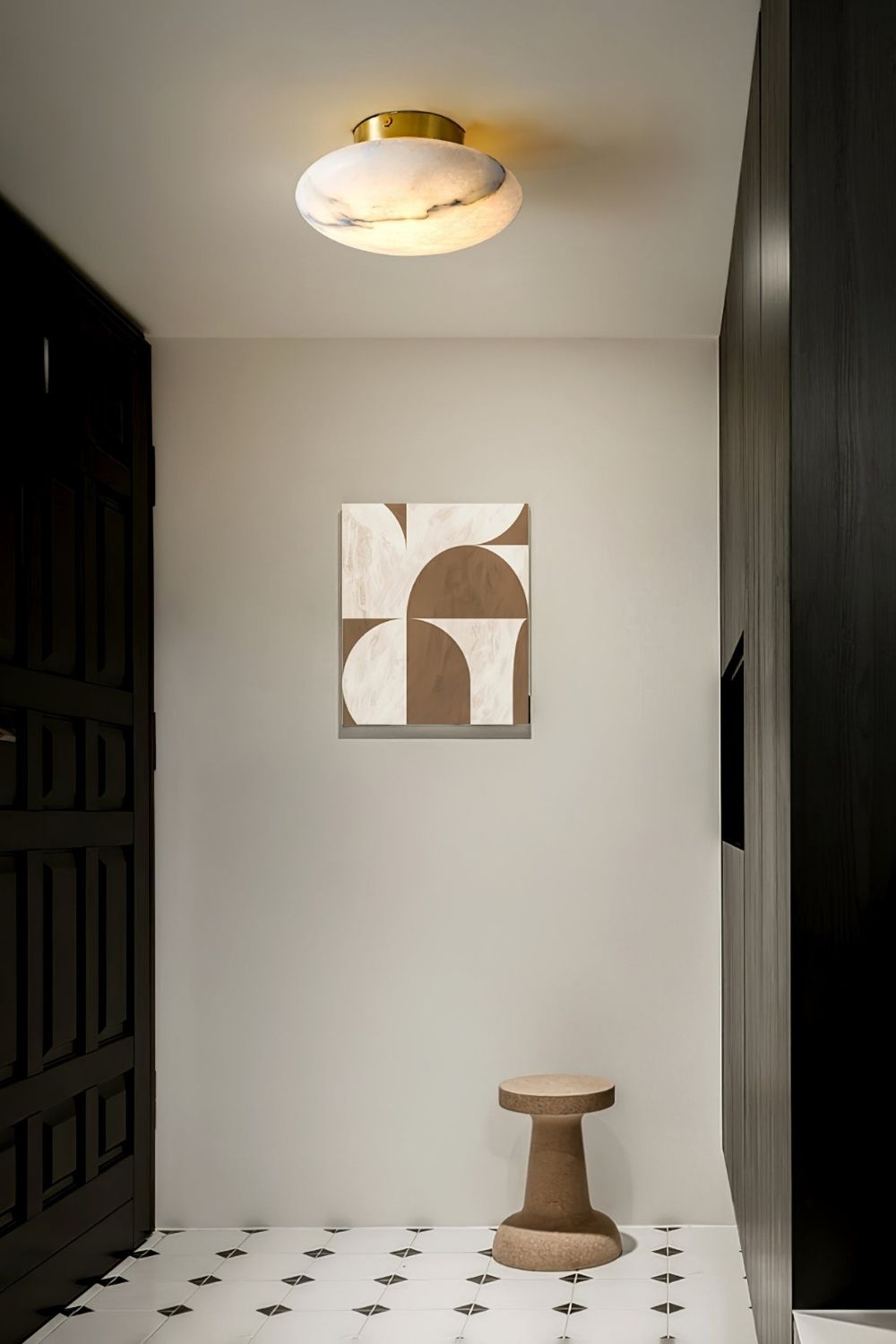 Alabaster Oval Ceiling Lamp - view 18 | morylighting