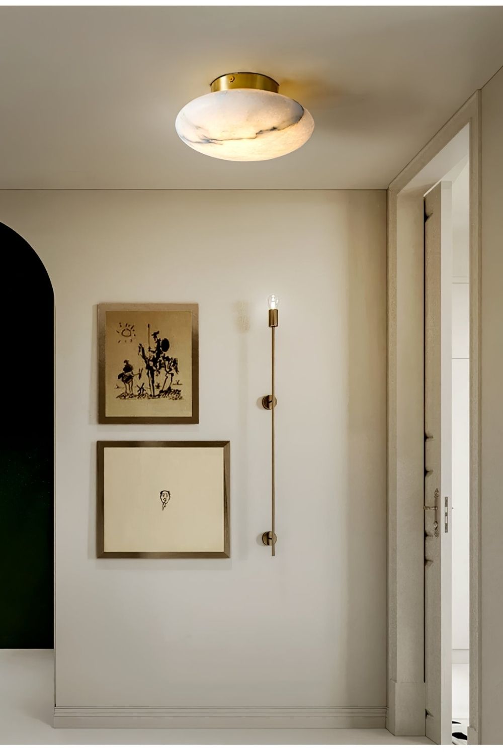 Alabaster Oval Ceiling Lamp - view 21 | morylighting